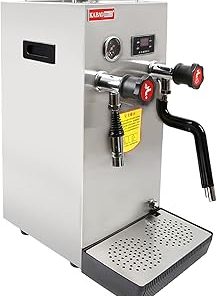 110V 2500W Commercial Milk Frother w/double boiler, 8L/ 2.1Gal Full-Automatic Steam Boiling Water Frothing Machine with LED Display, 360° Rotating Steam Rod for Espresso Coffee Tea Dessert Shop Hotel