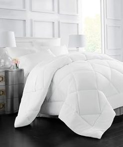 1 Piece King Size Down Alternative Comforter Geometrical Pattern Square Boxes Super Soft Ultra Plush Cozy Glam Warm Lightweight Durable | All Season Dark Grey Bedding Comfortable Stylish Gray Greyish