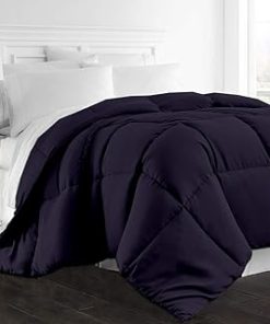 1-Pc Comforter Hotel Luxury– King 106x92 Size 1-Pc Comforter 100% Egyptian Cotton, 600 Thread Count, 100 GSM Fiber Fill - Machine Washable, Navy Blue Solid