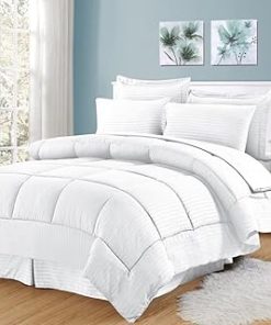 1 Piece Velvet Comforter 400 GSM Ultra Soft Premium Hotel Class Bedding (Oversized King, White)