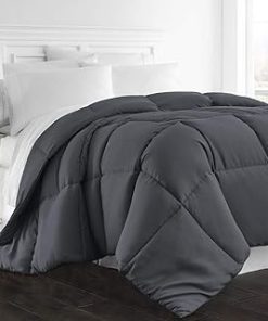 1-Pc Comforter Hotel Luxury– California King 102x96 Size 1-Pc Comforter 100% Egyptian Cotton, 600 Thread Count, 100 GSM Fiber Fill - Machine Washable, Elephant Grey Solid