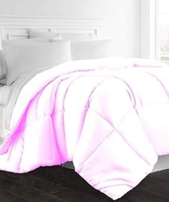 1-Pc Comforter Hotel Luxury– Twin 68x86 Size 1-Pc Comforter 100% Egyptian Cotton, 600 Thread Count 100 GSM Fiber Fill - Machine Washable, Pink Solid