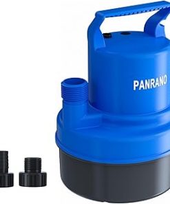 1/3HP Small Water Pump 1700GPH Submersible Sump Pump For Basements Garden Pond Pool Flooded Water Removal With 16.4 Ft Power Cord and Hose Adapters