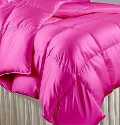 1 Piece Comforter Polyester Satin Silk Ultra Soft Hotel Class Premium Luxury Comfortable Bedding (Hot Pink, Full/Queen)