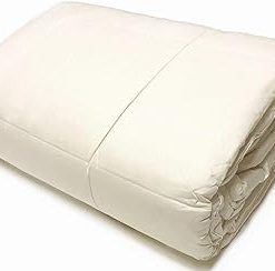 100% All-Natural Australian Wool Bed Comforter with Organic Cotton Cover (Twin Size, Light Fill), Temperature Regulation, Skin Sensitive, Luxurious Soft Feel, Machine Washable,