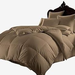 1 Piece Comforter Only Breathable & Fluffy Goose Down Alternative Microfiber Filled California King Taupe