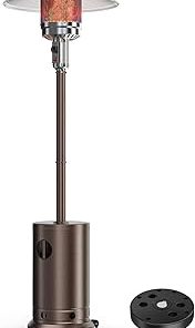 YSSOA 48,000 BTU Outdoor Heaters for Patio, Propane Heater, Double-Layer Stainless Steel with Wheels for Backyard, Deck, Garden, Porch