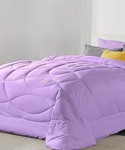 1 Piece U Shape Pattern Comforter Premium Super Soft 400 GSM All Season 800 Thread Count 100% Egyptian Cotton King/California King Size Lilac Color