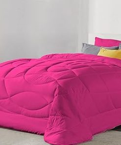 1 Piece U Shape Pattern Comforter Premium Super Soft 400 GSM All Season 800 Thread Count 100% Egyptian Cotton King/California King Size Red Color