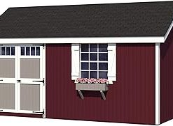10x10 Colonial Pinehurst Shed, Wood Do-It-Yourself Precut Kit, Outdoor Storage for Backyard, Garden, Lawn