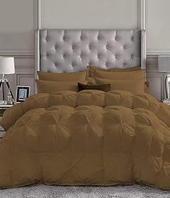 1 Piece Pinch Pleated Comforter Premium 800 Thread Count 100% Egyptian Cotton Super Soft (Oversized Super King Size Purple Color)