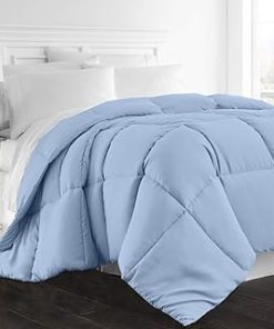 1-Pc Comforter Hotel Luxury– California King 102x96 Size 1-Pc Comforter 100% Egyptian Cotton, 600 Thread Count, 100 GSM Fiber Fill - Machine Washable, Light Blue Solid