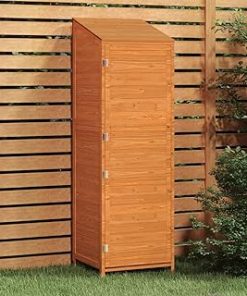 ZEYUAN Garden Shed Outdoor Storage Box Tool Shed Outdoor Storage Cabinet Tool Shed Outdoor Storage Brown 21.7"x20.5"x68.7" Solid Wood Fir