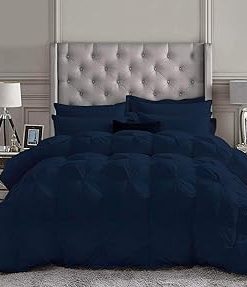 1 Piece Pinch Pleated Comforter Premium 800 Thread Count 100% Egyptian Cotton Super Soft (Oversized Super King Size Orange Color)