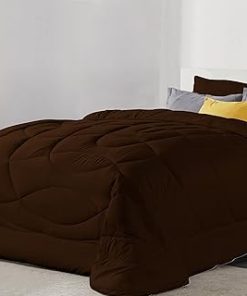 1 Piece U Shape Pattern Comforter Premium Super Soft 400 GSM All Season 800 Thread Count 100% Egyptian Cotton Oversized Super King Size Taupe Color