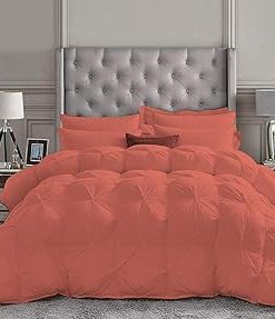 1 Piece Pinch Pleated Comforter Premium 800 Thread Count 100% Egyptian Cotton Super Soft (Full/Queen Size Silver Color)