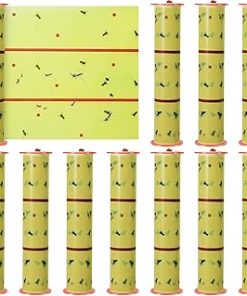 10 Rolls Giant Sticky Fly Traps 30 Feet Fly Strips for Indoor Outdoor Hanging Fly Tapes Non Toxic Fly Ribbon Fruit Fly Gnat Trap Killer for Bug Insect Pest Mosquito Plants House Kitchen Horse Stable