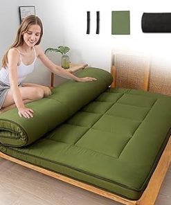 ZonLi Japanese Floor Futon Mattress Full Size 54"x 80", Soft Faux Fur Tatami Mattress, Foldable Portable Dormitory Sleeping Pad, Floor Lounger Bed for Adults Kids, Grey