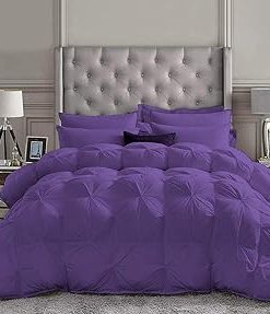 1 Piece Pinch Pleated Comforter Premium 800 Thread Count 100% Egyptian Cotton Super Soft (Oversized Super King Size Black Color)