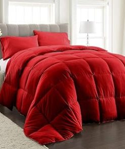 1 Piece Cotton Comforter 400 Thread Count 600 GSM Corner Tabs Box Stitched Down Ultra Soft Luxury Hotel Quality Comfortable Bedding (Chocolate, King/California King)