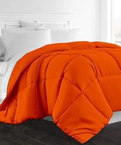 1-Pc Comforter Hotel Luxury– Full 82x86 Size 1-Pc Comforter 100% Egyptian Cotton, 600 Thread Count, 100 GSM Fiber Fill - Machine Washable, Orange Solid