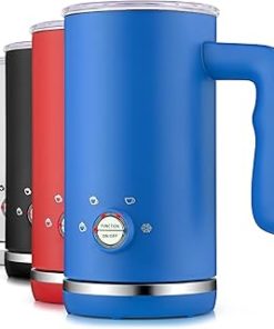 Zulay Milk Frother Electric Heater (10oz/300ml) - Automatic 4-in-1 Function Milk Steamer For Hot & Cold - Stainless Steel Electric Milk Frother For Latte, Cappuccino Hot Chocolate 120V - Sky Blue