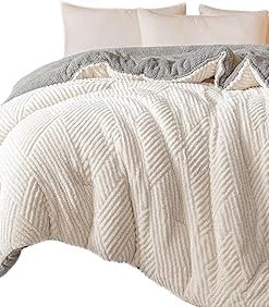 ZHCHAO Soy Fiber Quilt Winter Comforter Washed Cotton Solid Thicken Blanket Soft Quilt Warm Filling Bedding(220x240cm)