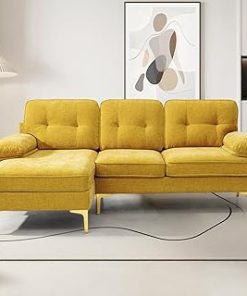 106" L Shaped Convertible Sectional Sofa,4 Seat Tufted Cloud Couch Set W/Movable Ottoman for Living Room, Apartment,Office,Chenille Fabric,Grey