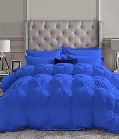 1 Piece Pinch Pleated Comforter Premium 800 Thread Count 100% Egyptian Cotton Super Soft (Twin/Twin XL Size Hot Pink Color)