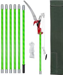 ZXMT 26 Feet Tree Pole Pruner Manual Branches Trimmer Pole Set Extension Cut Tree Branch Garden Tools Loppers Hand Pole Saws (10PCS)