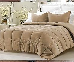 : Light Weight Comforter 3 Pcs. Ultra-Soft Luxury 400 GSM Hotel-Style Thicker for Winter Colder Weather 100% Egyptian Cotton 500 TC -Queen Size (90''X90'') Solid Taupe