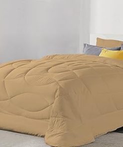 1 Piece U Shape Pattern Comforter Premium Super Soft 400 GSM All Season 800 Thread Count 100% Egyptian Cotton Twin/Twin XL Size White Color