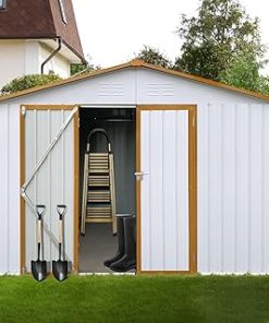 10ft x 12ft Metal Garden Shed, Sunny Outdoor Storage for Tools & More