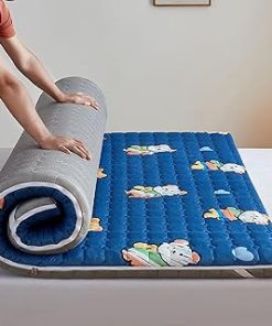1.6 in Memory Foam Mattress,Bed Topper Memory Foam Queen Firm,Mattress Pad Twin Size Bed Memory Foam Cover,High Density Ventilated Mattress Pad with Plush Washable Cover,Blue,Queen/150x200cm