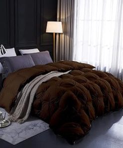 1 Piece Comforter Polyester Satin Silk Ultra Soft Hotel Class Premium Luxury Comfortable Bedding (Beige, King/California King)