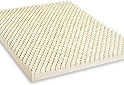 Zutan, 3-Inch Convoluted Copper-Infused Memory Foam Mattress Toppers, Cooling and Pressure Relieving with Airflow Design, Twin, Beige