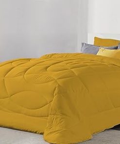 1 Piece U Shape Pattern Comforter Premium Super Soft 400 GSM All Season 800 Thread Count 100% Egyptian Cotton Super King Size Gold Color