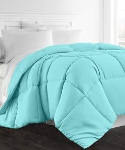 1-Pc Comforter Hotel Luxury– Queen 88x92 Size1-Pc Comforter 100% Egyptian Cotton, 600 Thread Count, 100 GSM Fiber Fill - Machine Washable, Aqua Solid
