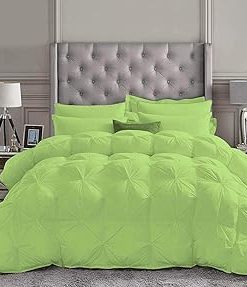 1 Piece Pinch Pleated Comforter Premium 800 Thread Count 100% Egyptian Cotton Super Soft (Twin/Twin XL Size Aqua Blue Color)