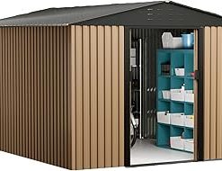 10x8 Ft Large Metal Storage Shed,Outdoor Storage Shed,Heavy-Duty Storage Waterproof Tool Shed Metal Garden Sheds with Door&Lock for Backyards, Patios, Lawns