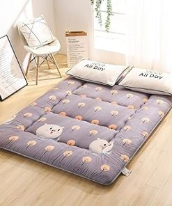 10cm Thick Traditional Futon Tatami Mat Floor Mattress Foldable Roll Up Floor Lounger Couch Bed Double Sleeping Mat Soft Futon Mattress Tatami Floor Mat for Back Pain Relief ( Color : A , Size : 150 x