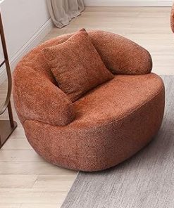 Yoluckea Tufted Accent Chair with Ottoman, Modern Living Room Chair and Ottoman Set, Comfy Arm Chair Upholstered Lounge Side Chair with Footrest for Living Room Bedroom (Pink Main Color)