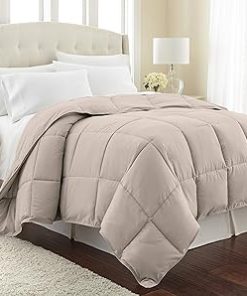 1 Piece Box Stitched Comforter with Corner Tabs 100% Pure Natural Cotton 500 GSM Ultra Soft Fluffy Light Weight Ultimate Design Long Lasting Quilted-Cal-King/King | Cream Only Comforter