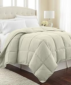1 Piece Box Stitched Comforter with Corner Tabs 100% Pure Natural Cotton 500 GSM Ultra Soft Fluffy Light Weight Ultimate Design Long Lasting Quilted-Cal-King/King | Off White Only Comforter