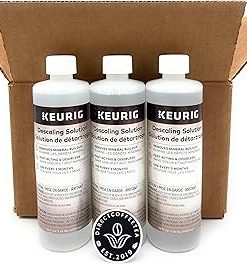 | Keurig Descaling Solution for Single Serve Coffee Machines Pack of 3 x 14 fl oz bottles (42 fl oz total) for Single Serve Coffee Machines with Complimentary Brand Sticker