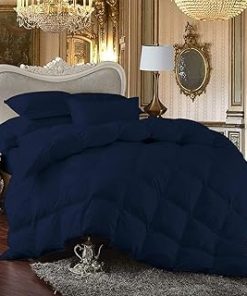 1 Piece Cotton Comforter 400 Thread Count 600 GSM Corner Tabs Box Stitched Down Ultra Soft Luxury Hotel Quality Comfortable Bedding (Ivory, Queen)