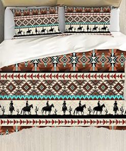 ZFRXIGN Southwestern Bedding Set Queen Size Cowboy Quilt Cover with 2 Pcs Pillowcase, Mexican Duvet Covers 3 Piece Comforter Cover Bedspread Coverlet Protector Bedclothes