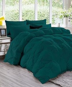 1 Piece Luxury Pinch Pleated Comforter Premium Super Soft 550 GSM All Season Pintuck 1200 Thread Count 100% Egyptian Cotton Super Soft, Oversized Super King Size - Taupe Color