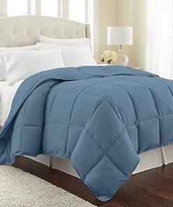 1 Piece Box Stitched Comforter with Corner Tabs 100% Pure Natural Cotton 500 GSM Ultra Soft Fluffy Light Weight Ultimate Design Long Lasting Quilted-Oversized King | Blue Only Comforter