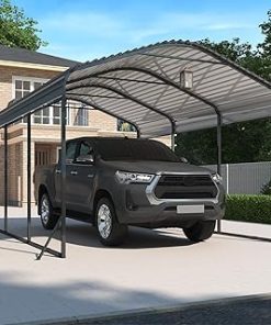 10x15 FT Metal Carport, Carports with Enhanced Base and Updated Frame Structure, Heavy Duty Carport Canopy with Galvanized Steel Roof for Outdoor, Car Shelter Shade for Car, Truck and Boats